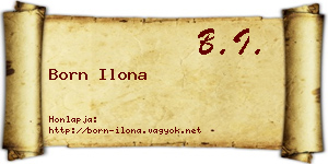Born Ilona névjegykártya